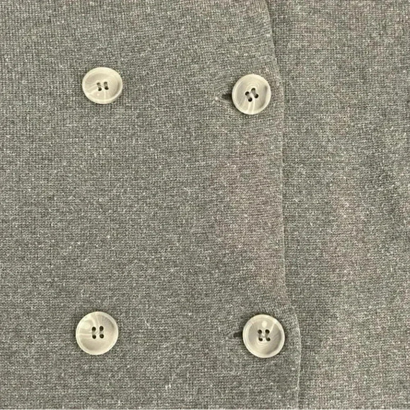 Kenneth Cole Cotton  Blend Military Buttons Gray Warm Cozy Women’s Sweater SZ PM - Picture 4 of 10